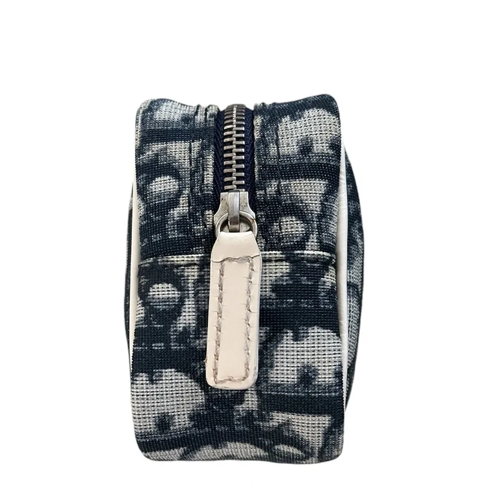Christian Dior Y2K Trotter 1 Cosmetic Navy,White Pouch PNC Rare Oblique EUC